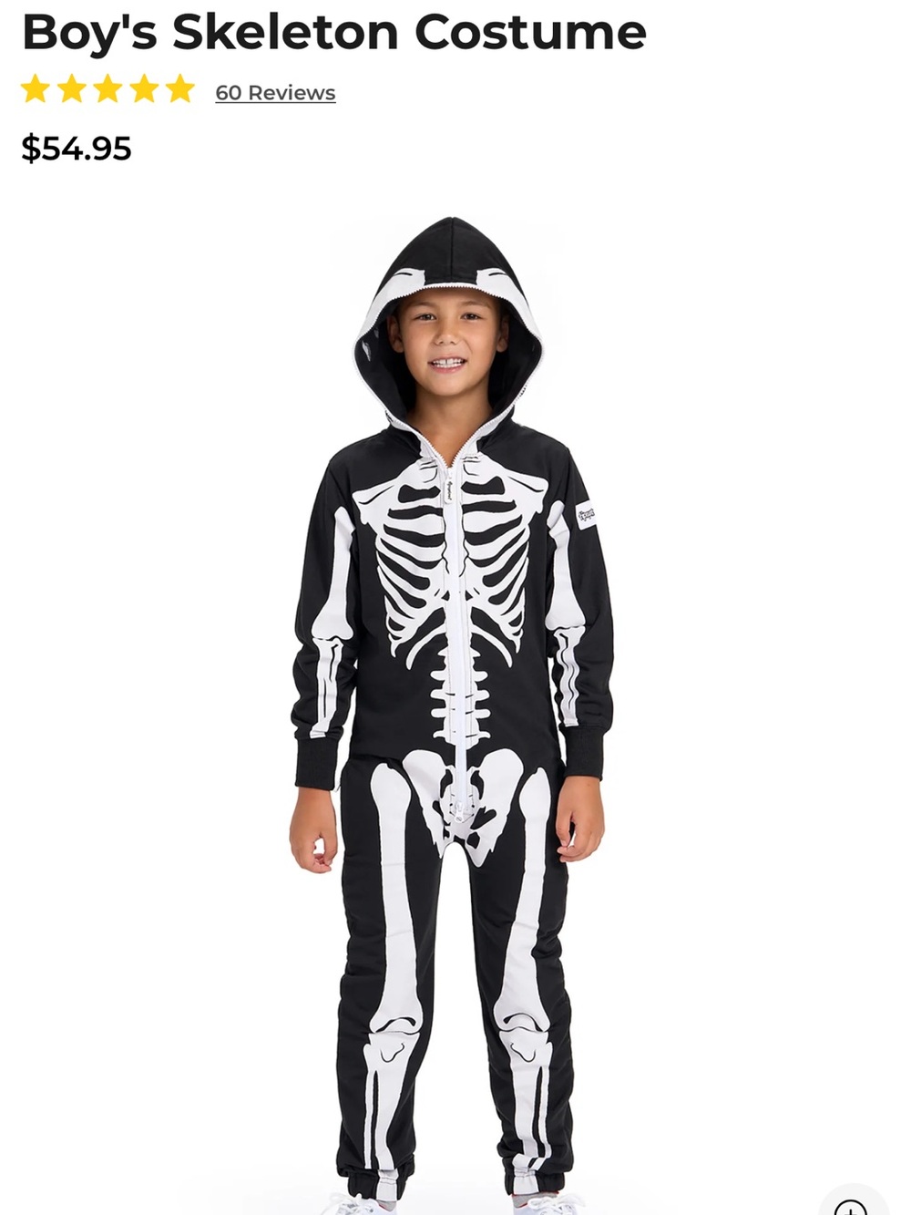Tipsy Elves Black & White Boys Skeleton Hoodie and Pants Costume